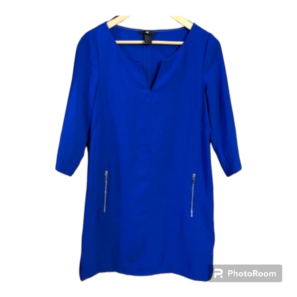 H&M Cobalt Shift Tunic Dress size 4 - Picture 2 of 4